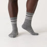 Wide Open Men's Vintage Stripe Cushion Crew Wide Width Socks (9002)