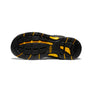 Black and yellow safety boot sole on a white background