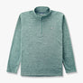 Light green 1/4 zip fleece that has a small tag with AFTCO written on it against a white background.