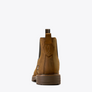 Brown leather boot on a white background