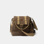 side view of a bag that shows the over the shoulder strap.