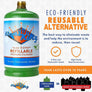 Flame King 1 lb Refillable Propane Cylinder Kit with Adapter & Stand