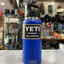 Blue YETI water bottle on a counter in a store setting