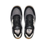 Pair of black and gray Keen safety shoes on a white background