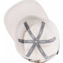 White cap with gray logo on a white background