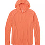 Orange hooded long-sleeve shirt on a white background