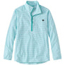 LL Bean LL Bean Women's Everyday SunSmart® Woven Shirt, Quarter-Zip Pullover Colorblock Lake Stripe (514065)