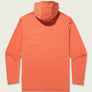 Orange long sleeve with a hood against a beige background