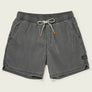 Gray shorts with a drawstring on a light gray background
