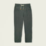Dark grey pants with a drawstring on a beige background