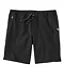 Black shorts with drawstring on a white background