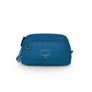 Blue Osprey travel pouch on a white background