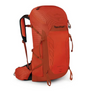 Orange backpack with visible brand logo on a white background