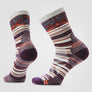 Pair of Stripe patterned socks with Dragonfly on a white background