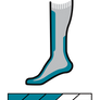 Teal and gray sock on a white background
