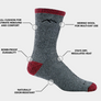 Men's Mountaineering Micro Crew Heavyweight Hiking Socks (1953)