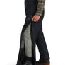 Person wearing Simms Challenger Insulated bibs  plaid shirt, and gray pants on a white background