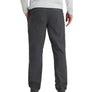 Person wearing gray pants on a white background
