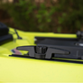 Black GT Cleat XL on a lime green kayak with nature in the background