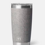 sage green and tan cup against a white background.