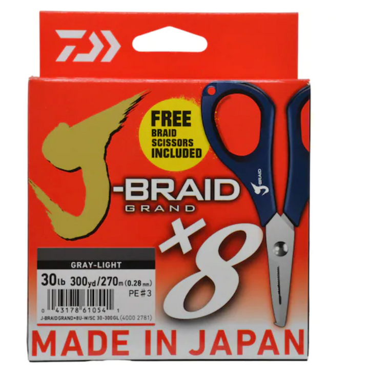 Daiwa J-Braid Grand X8 w/ FREE Braid Scissors-Daiwa-Wind Rose North Ltd. Outfitters