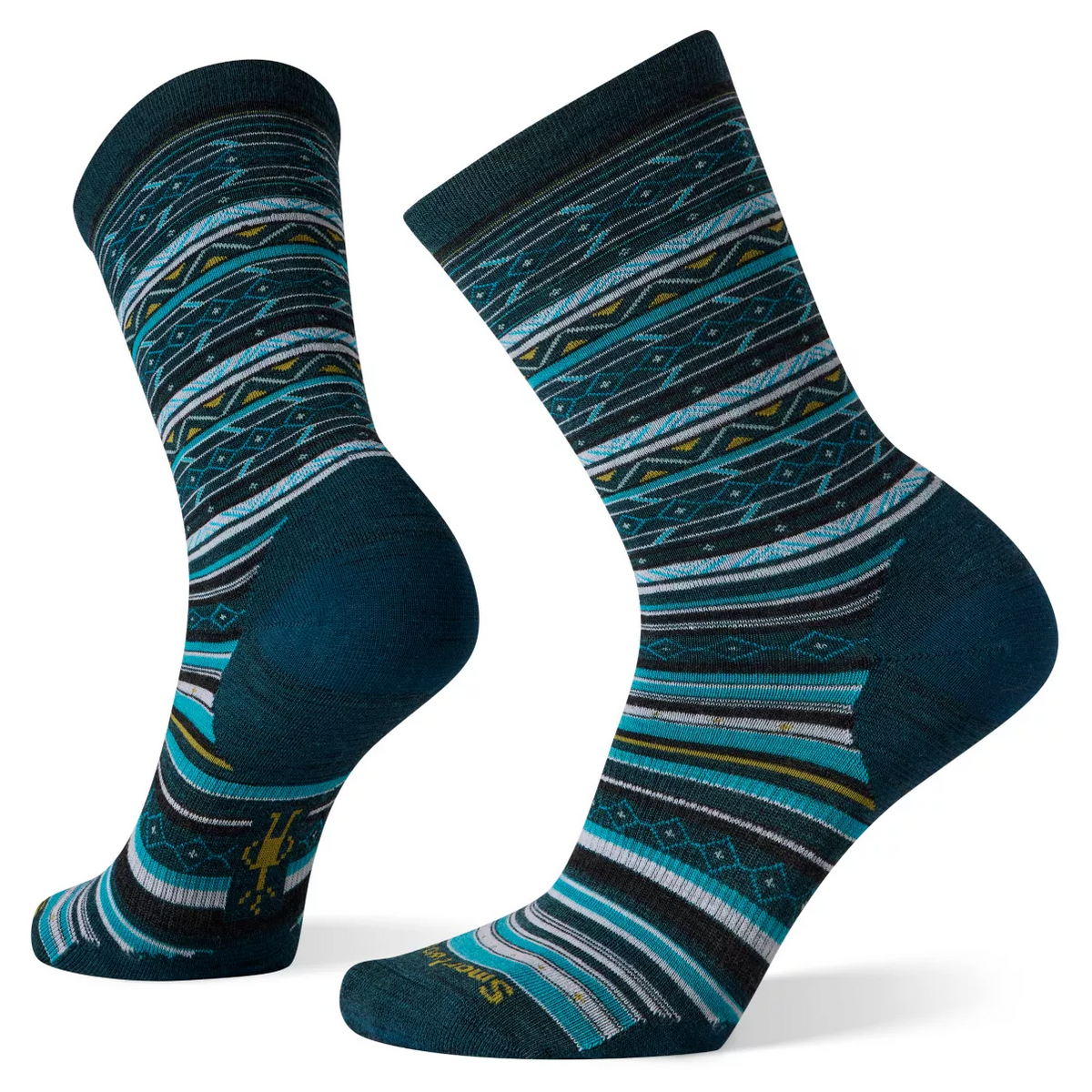 Smartwool Chaussettes de randonnée Zig Zag Valley Mid Crew pour femme, Bleu alpin Smartwool Chaussettes de randonnée Zig Zag Valley Mid Crew pour femme, Bleu alpin