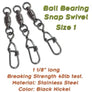 Torpedo Ball Bearing Snap Swivels