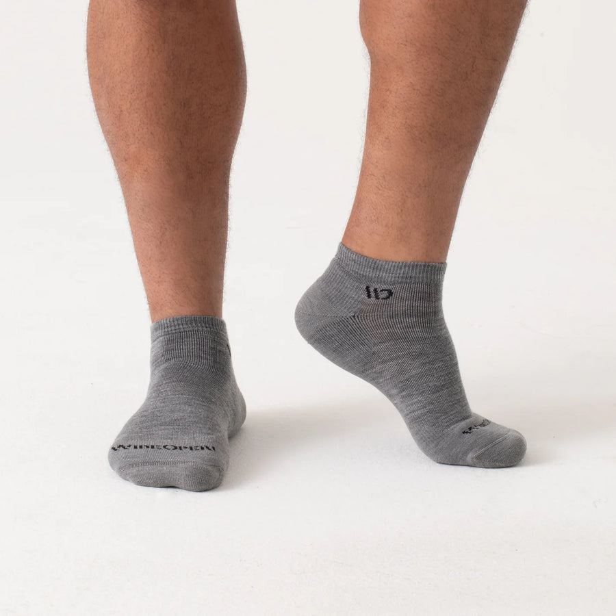 Wide Open Men's Solid Cushion No Show Wide Width Socks (9000)