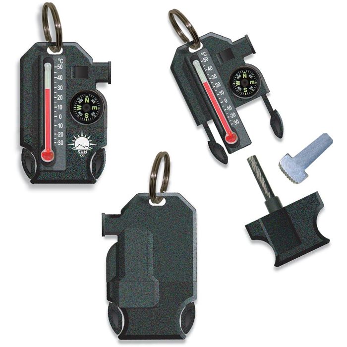 Outsider Thermometer Keychain and Fire Striker