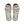 Pair of beige sandals with white straps on a white background