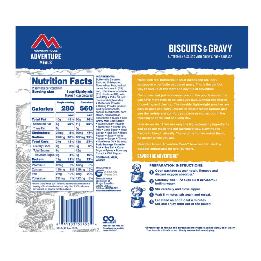 Mountain House Biscuits & Gravy - Pouch