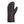 Bottom view of a mitten that is back and it have Black Diamond written all over the bottom in a glossy material.