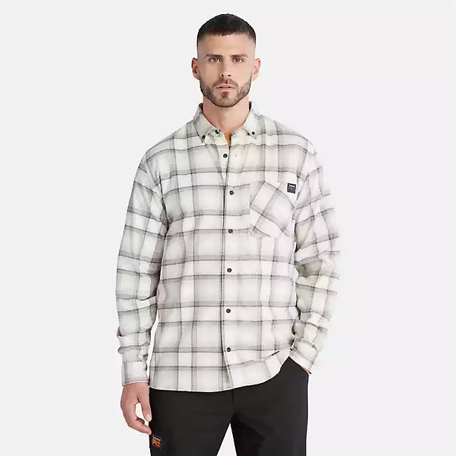 Timberland Pro Men's WOODFORT HEAVYWEIGHT FLANNEL BUTTON UP WORK SHIRT