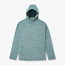 Light blue hoodie with a grey Aftco patch on the front left side of the sweatshirt.