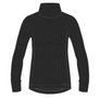 All black sweater that has a turtle neck against a white background.