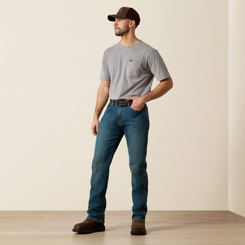 Ariat Men's Rebar M4 Relaxed DuraStretch Basic Boot Cut Jeans (10016221)