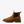 Brown Chelsea boot with black patch on a white background