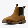 Brown Chelsea boot on a white background