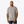 Man wearing a gray t-shirt with a small logo on a white background