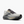 Gray and black running shoe on a white background