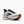 White running shoe with black accents on a white background