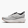 Light grey running shoe with black accents on a white background