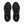Top view of black running shoes against a white background