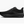 Side view of a black running shoes against a white background