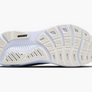 White sole of a shoes with the brooks logo against a white background