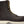 Brown work boot with yellow laces against a white background