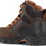 Orange and brown work boot 