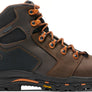 Orange and brown work boot against a white background