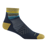 Navy Blue Yellow Skyline sock on a white background