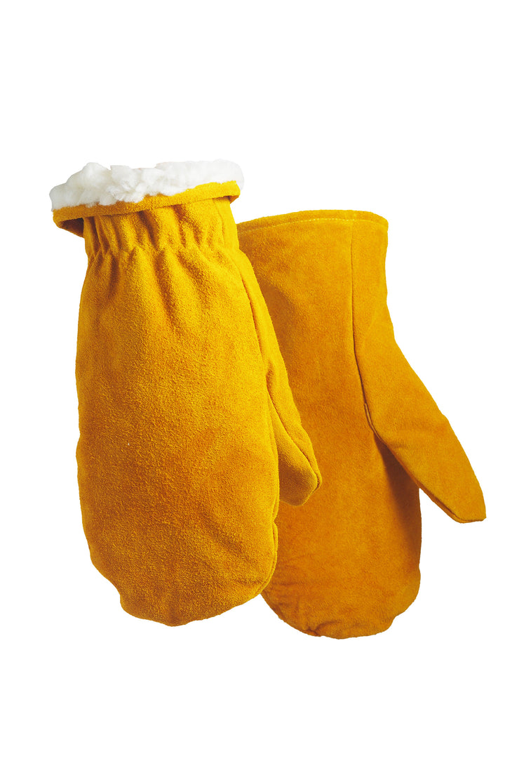 Hand Armor Sherpa Lined Cowhide Chopper Mittens (7044)
